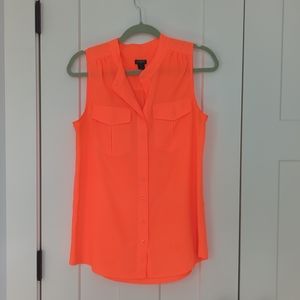 Jcrew sleeveless neon blouse